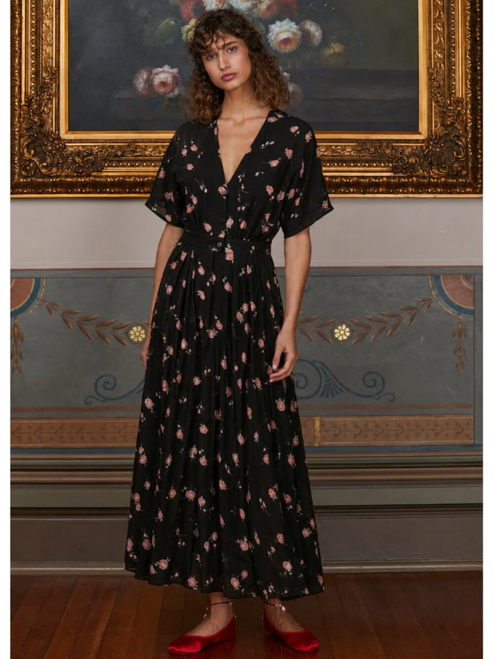 Christy Dawn *NEW* Black Floral Lottie Maxi Dress